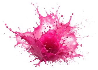 Pink Splash, isolated on clean png background