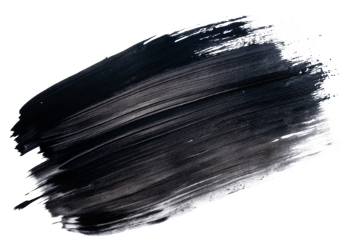 Black brush stroke, isolated on clean png background
