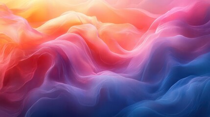 Fototapeta premium abstract fluid shapes swirling pastel hues of pink blue and orange dreamy cloudlike forms soft gradient background