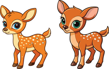  Adorable Baby Deer Silhouette Vector Illustration,  