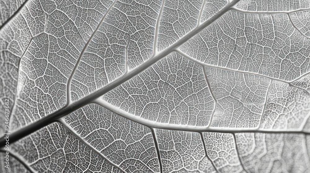 Poster a close-up view of a leaf's veins and texture