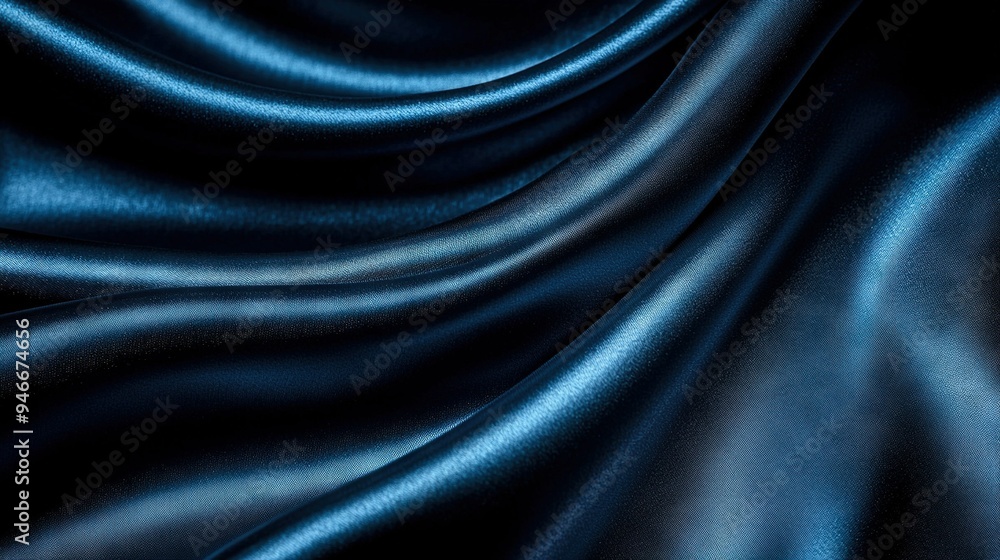 Poster a close-up of dark blue fabric with a wavy pattern on top and bottom