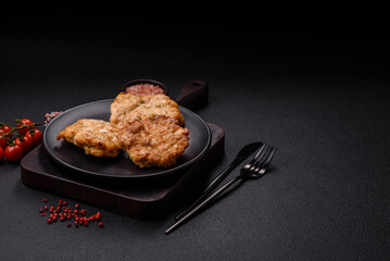 Delicious fried pork or chicken chops breaded with salt and spices