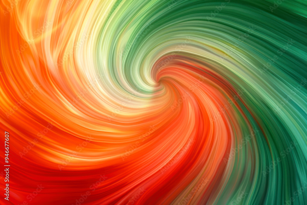 Poster dynamic swirls of color against a dynamic linear gradient background.