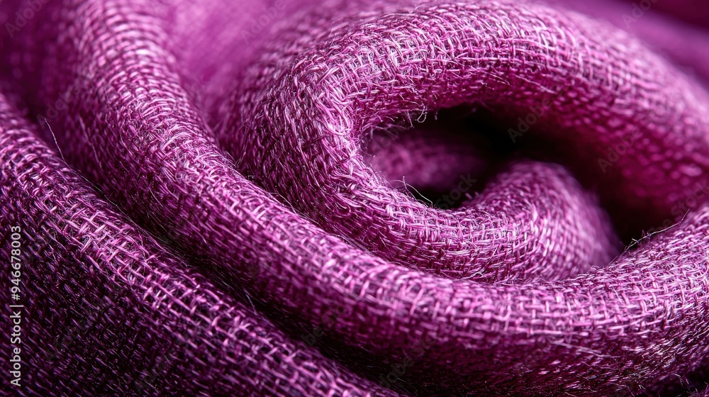 Poster a zoomed-in image of a purple fabric with a central hole of the same size and a smaller one inside i