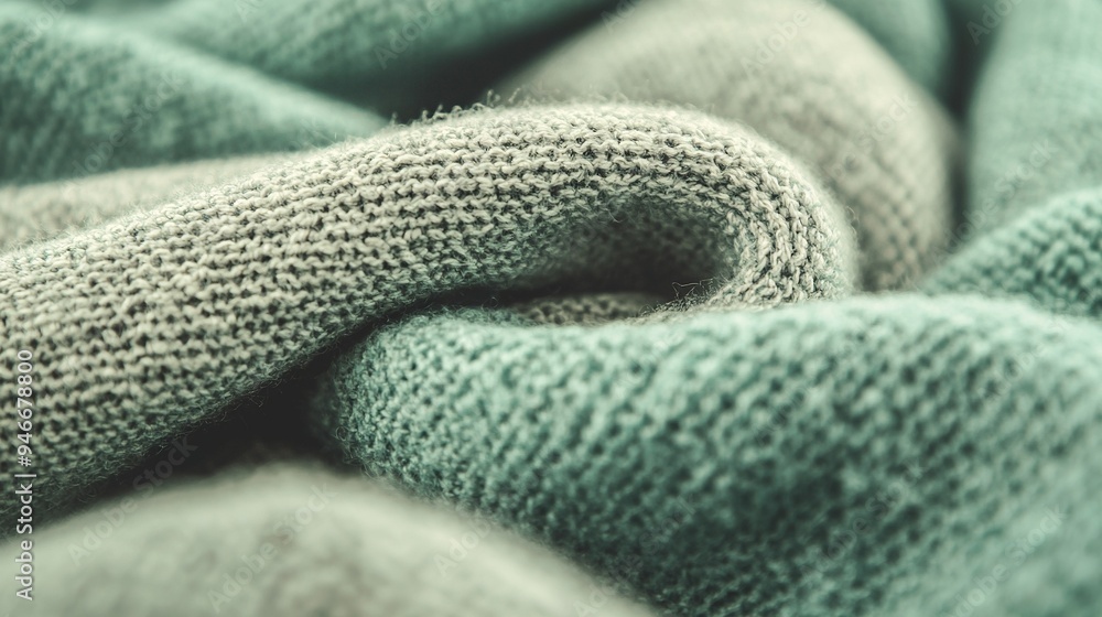 Poster a sharp focus on a knitted material with a clear image of its entirety