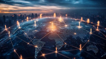Global Business Connections.. Corporate networking. Concept of networking in a corporation.
