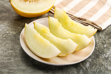 Sweet juicy ripe melon slices