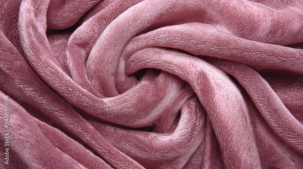 Poster a close-up image of a pink fabric featuring a circle at its center and another circle at the base