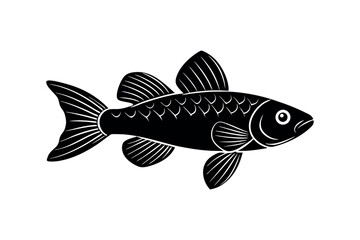 fish silhouette illustration Design on a white background