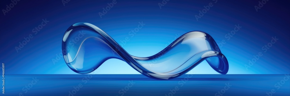 Aufkleber abstract blue wave design element with transparent flow on a blue backdrop