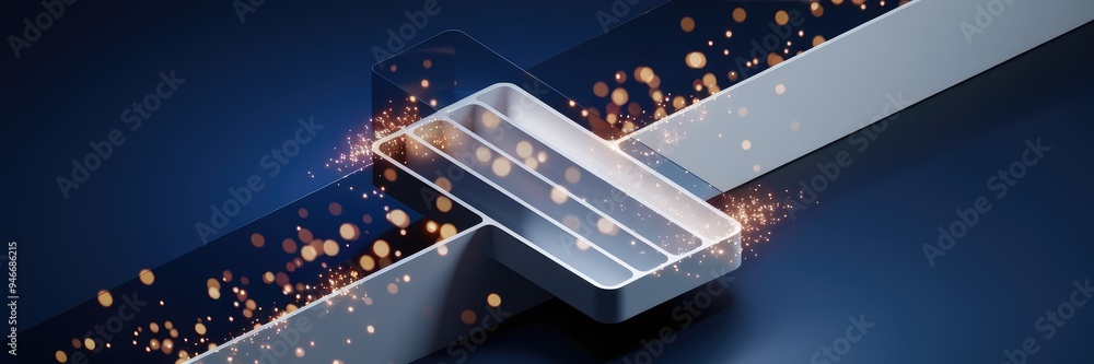 Aufkleber abstract white diagonal stripe with glittering light effects on a dark background. luxurious design 