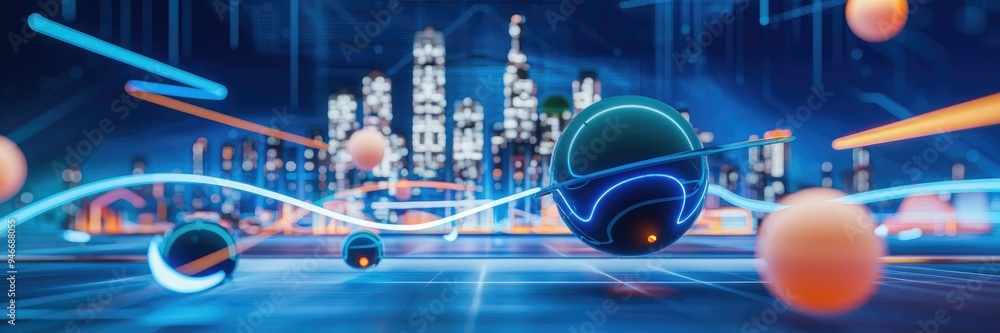 Poster futuristic digital background perfect for technology-related concepts and neural network visuals.