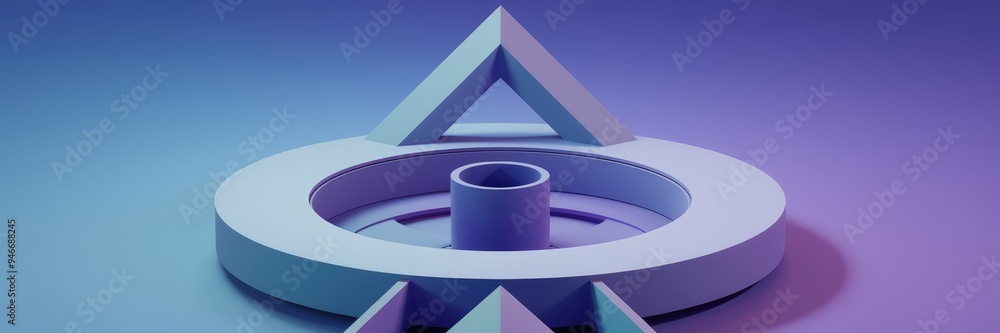 Poster geometric shapes in abstract architectural design - 3d render background