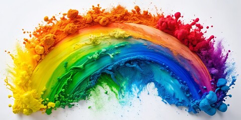 A Rainbow of Powdered Paint Explodes into a Burst of Color, powder paint, abstract art, color explosion