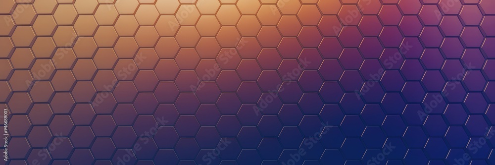 Poster repeating hexagonal pattern featuring a gradient honeycomb design