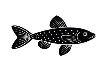 fish silhouette illustration Design on a white background