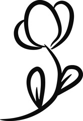 Hand-drawn flower plant icon, Vector live plant