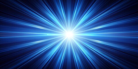 Obraz premium Abstract Blue Light Rays Convergence, Speed, Light, Technology
