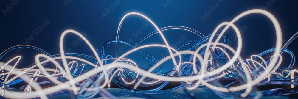 Aufkleber vibrant abstract background featuring glowing fiber optic loops, symbolizing the integration of mode