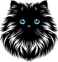The elegance, simplicity, graceful design of the Persian cat silhouettes and icons
