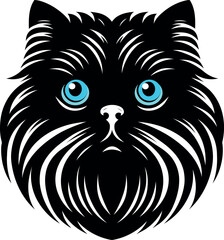 The elegance, simplicity, graceful design of the Persian cat silhouettes and icons
