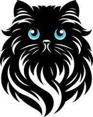 The elegance, simplicity, graceful design of the Persian cat silhouettes and icons
