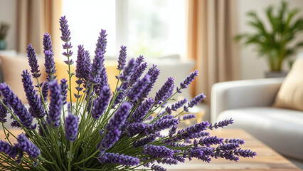 Lavender on a Living Room Table	