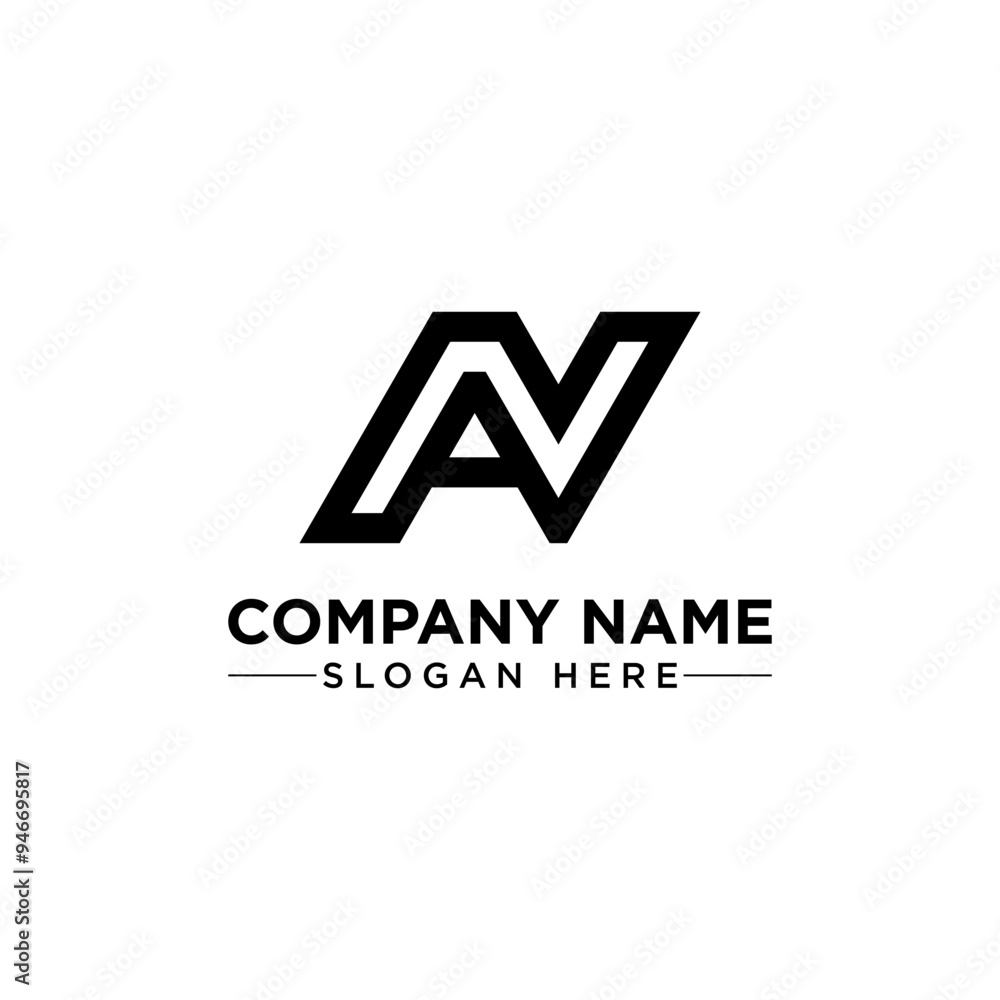 Fototapete letter na alphabet logo design vector. the initials of the letter n and a logo design in a minimalis