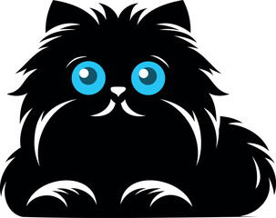 The elegance, simplicity, graceful design of the Persian cat silhouettes and icons
