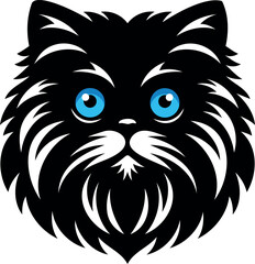 The elegance, simplicity, graceful design of the Persian cat silhouettes and icons
