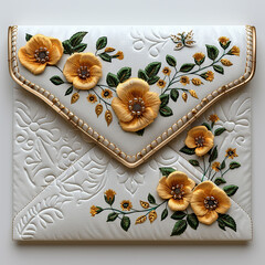 beautiful letter cover decorated with flowers. generative ai