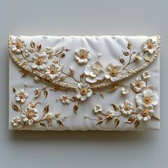 beautiful letter cover decorated with flowers. generative ai