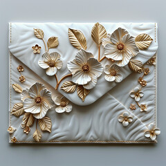 beautiful letter cover decorated with flowers. generative ai