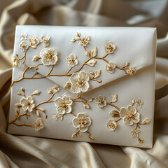 beautiful letter cover decorated with flowers. generative ai