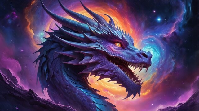 Abstrakter Drache Im Weltall