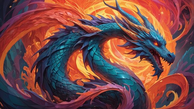 Abstraktes Drachen Gem&auml;lde
