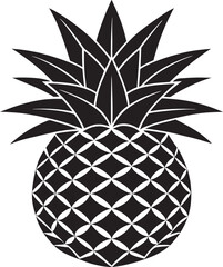 Obraz premium Pineapple silhouette vector illustration on white background