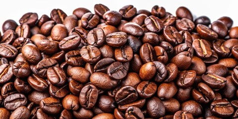 Obraz premium Close-up of Roasted Coffee Beans, Macro Photography of Coffee Beans, Coffee Bean Texture, coffee, bean, texture