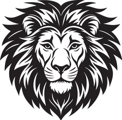 lion head silhouette on white background