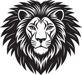 lion head silhouette on white background