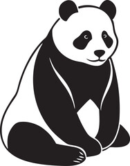 A panda silhouette vector on white background