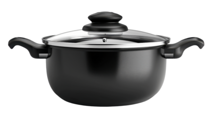 Iron black pot pan isolated on white background