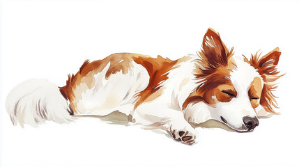 Naklejka premium 犬の水彩イラスト