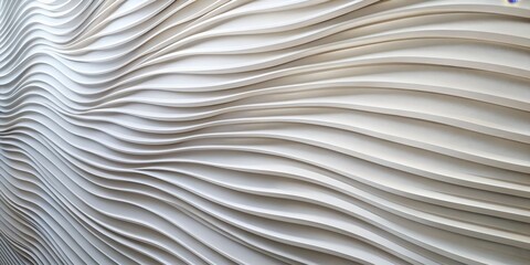 Fototapeta premium Curved White Architectural Wall, Abstract, Minimalism, Interior Design, Wall Art