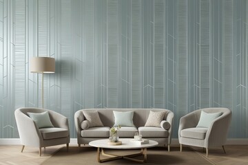 Elegant 3D Pattern with Etched Crystal Effect for a Calming Wallpaper