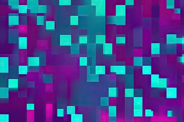 Vibrant Neon Gradient Pattern with Pixelated Teal, Turquoise, and Purple Distortion