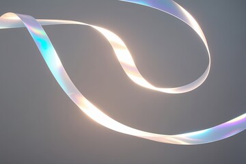 Iridescent 3D Minimalist Light Ribbon Artwork in Ethereal Design