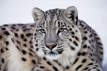 Fototapeta premium Close-Up of a Snow Leopard Pelt with Striking Textures and Patterns
