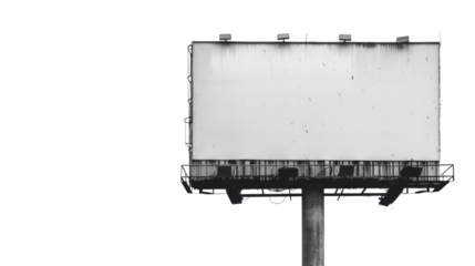 Billboard blank sing isolated on white background